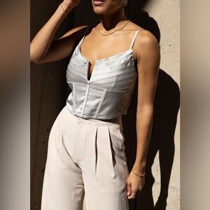 cropped satin corset top